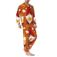 thumbnail image 2 of Salouo Happy Thanksgiving Three Gnomes Print Button-Front Long Sleeve Pajama Set for Men, Soft 2Pjs Men's Long Sleeve Sleepwear-XX-Large, 2 of 7