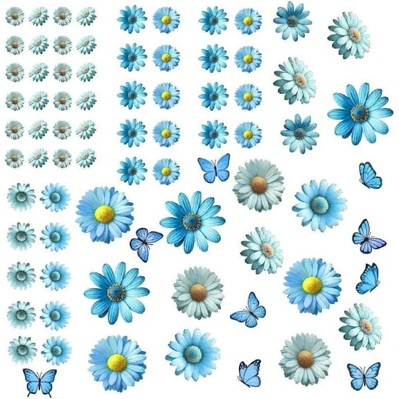 78 Pieces Daisy Wall Stickers Butterfly Wall Vinyl Decals Waterproof Sunflower Decals Decor Flower Mural Stickers for Bathroom Room Kids Nursery Classroom Party Floral Decor