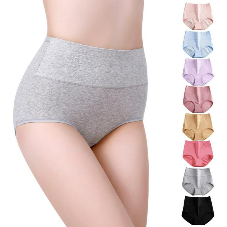 Baywell High Waist Tummy Control Panties for Women, Cotton Underwear No Muffin  Top Shapewear Brief Panties 2 Pack 