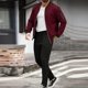 thumbnail image 1 of Ceisia Men's Regular Fit Waffle Knit Baseball Collar Jacket & Jogger Pants Set | Casual Outdoor Two-Piece Outfit Gifts, 1 of 6