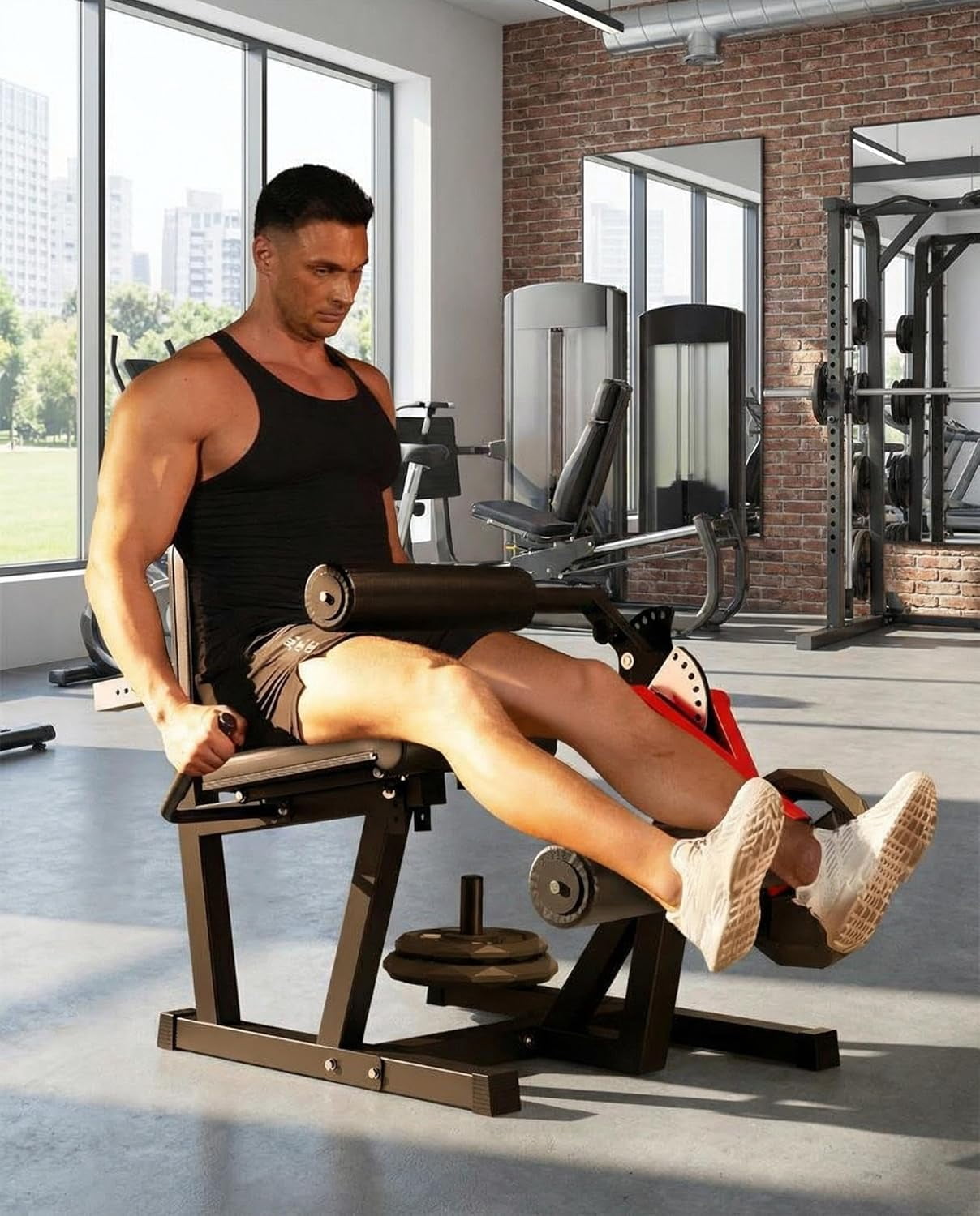 4-in-1 Adjustable Leg Extension and Twist Machine for Home Gym – 700LBS Capacity Strength Training Equipment – Multi-Function Leg Press, Squat, Lower Body Workout Bench – Heavy Duty