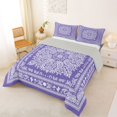 thumbnail image 2 of jejeloiu Soft Boho Queen Comforter Set For Men Women,Paisley Pattern Comforter Sets Queen,Purple White,Light Gray Reversible,3-Piece,1 Comforter and 2 Pillowcases, 2 of 7
