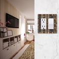 thumbnail image 5 of Yayeee Rocker Switch Wall Plate 3-Gang 6.5"x4.6" Home Decorative Outlet Cover, Beige Geometric, 5 of 6