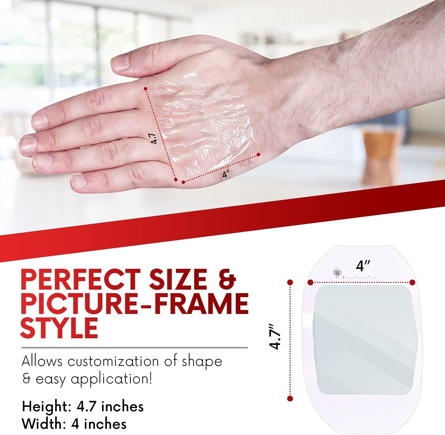 Transparent Film Dressing 4" x 4.75" (50 Pack) – Waterproof Adhesive Wound Bandages for Post-Surgical Showering, IV Protection, Tattoo Aftercare, Clear Breathable Dressing Patches by HEALQU