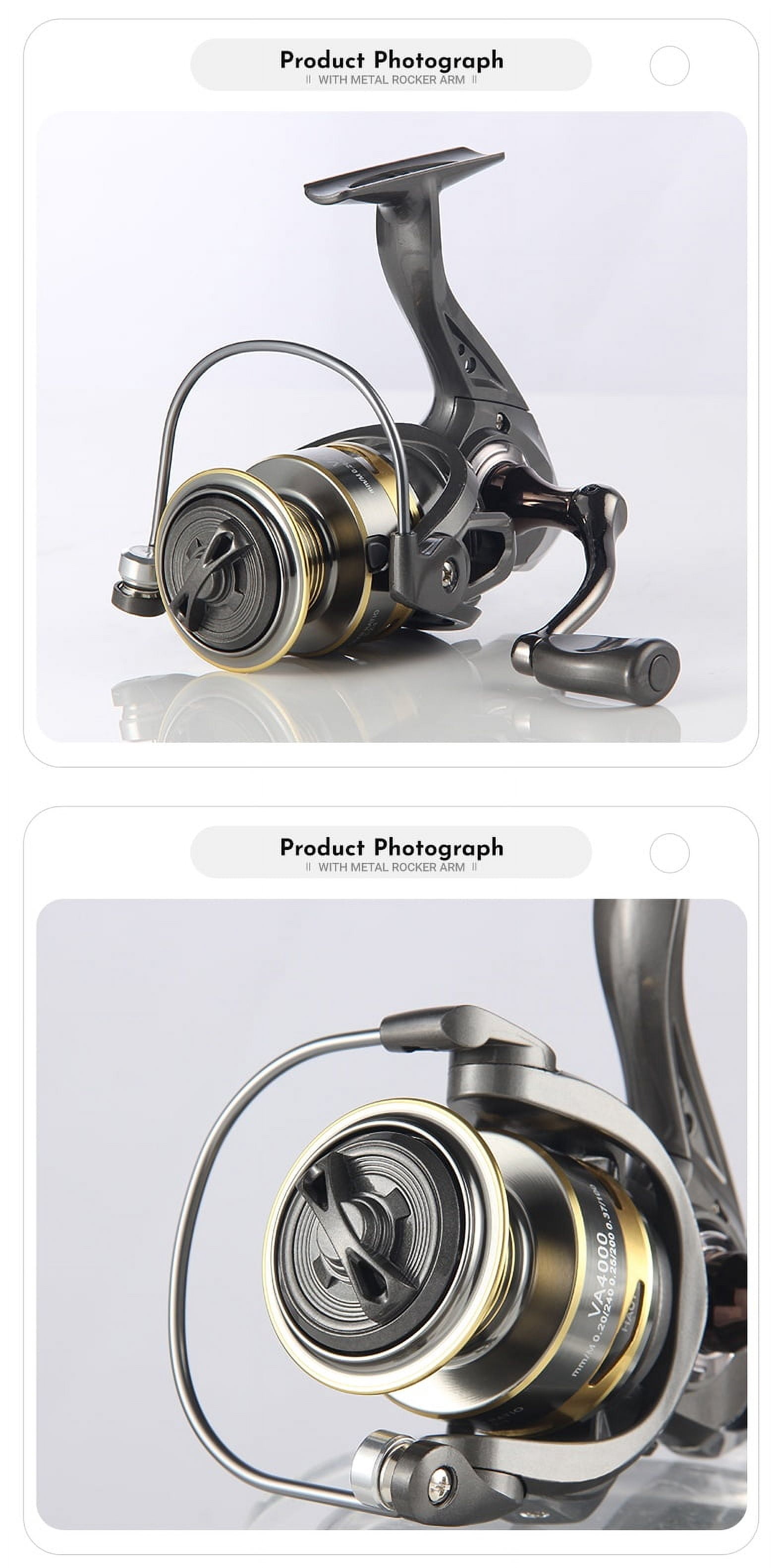 HAUT TON VA 1000-7000, Metal Spinning Fishing Reel, 5.2:1 GearRatio, 11-22Lbs, Metal American CNC Rocker Arm, For Long Distance