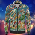 thumbnail image 2 of 2024 Nueva tendencia de moda de primavera y otoño Chaquetas bomber holgadas de manga larga con bolsillo y estampado 3D de helado simple Abrigos de gran tamaño, 2 of 4