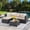 Khaki, variant on Walsunny 3 Pieces Outdoor Patio Sectional Sofa Furniture Set with 2-seater Sofa, Lounge Sofa, Glass Coffee Table Black PE Wicker Rattan Aegean Blue Waterproof Cushions for Garden Backyard Balcony
