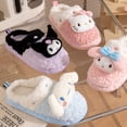 thumbnail image 2 of Sanrio Kuromi Plush Slippers Cute Women's Winter Indoor and Outdoor Universal Non-slip Warm Girls Slippers 40/41, 2 of 7