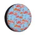 thumbnail image 1 of Fotbe Flamingo Funda de Llanta de Repuesto con Estampado, Engrosada, Ajuste Universal para Jeep, Remolque, RV, SUV, Camión-16 inch, 1 of 6