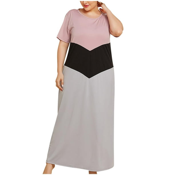 COFEST Women's Plus Size Maxi Dress Clearance Vintage Summer Short ...