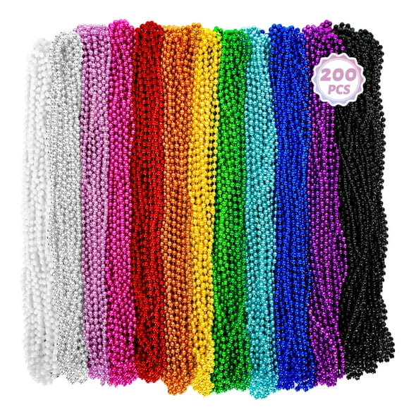 Collares Huskein 200 de Mardi Gras Beads, 33 cm, plástico