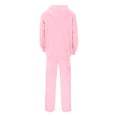 thumbnail image 5 of Men's 2 Piece Sweatsuit Quarter Zip Hoodie & Wide Leg Sweatpants Set Oversized Casual Athletic Tracksuit with Kangaroo Pockets Pink XXL, 5 of 5