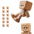 thumbnail image 6 of Shaking Wooden Man Figurine for Car Dashboard Decorations, Handmade Little Wooden Figure That Sways, 12 Magnetic Expressions, Shaking Feet Wooden Doll for Car（F）, 6 of 7