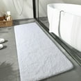 thumbnail image 2 of Junovo Soft Bathroom Rug Runner Absorbent Microfiber Bath Rugs for Bathroom Non Slip Bath Mat for Tub, Shower Floor,24"x60",White, 2 of 6