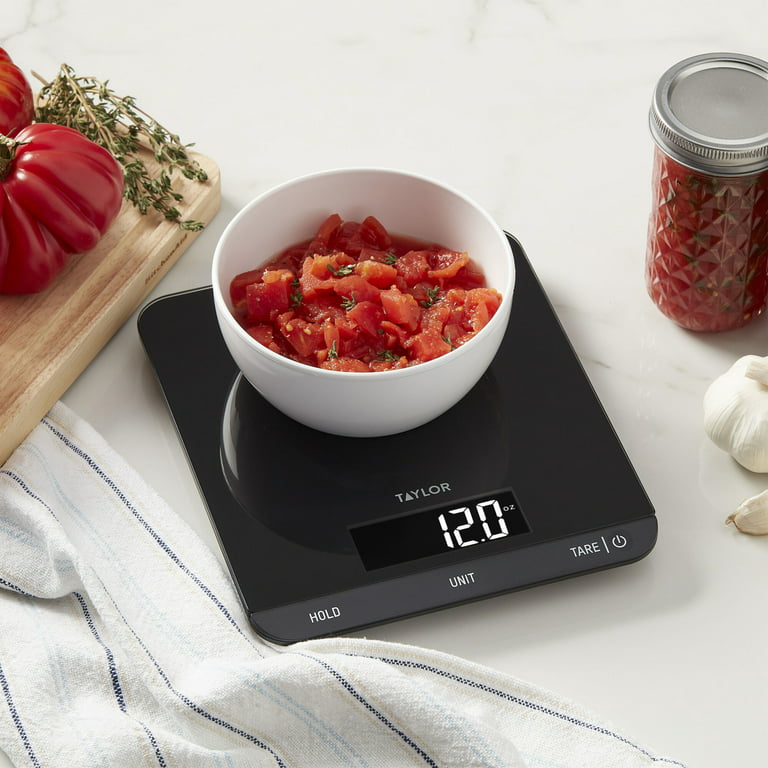  Taylor Glass Top Food Scale with Touch Control Buttons, 11 lb  Capacity, Black: Home & Kitchen