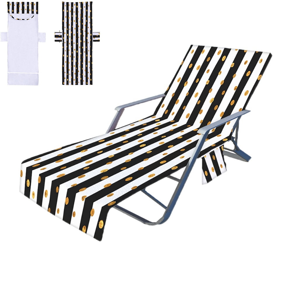 Pool Chair Towel with Side Pockets,Microfiber Chaise Lounge Towel Cover