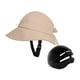 thumbnail image 4 of Sombrero de pescador para hombre y mujer, gorra de pesca, visera para el sol, correa ajustable para la barbilla, sombrero para el sol Caqui con Concha, 4 of 9
