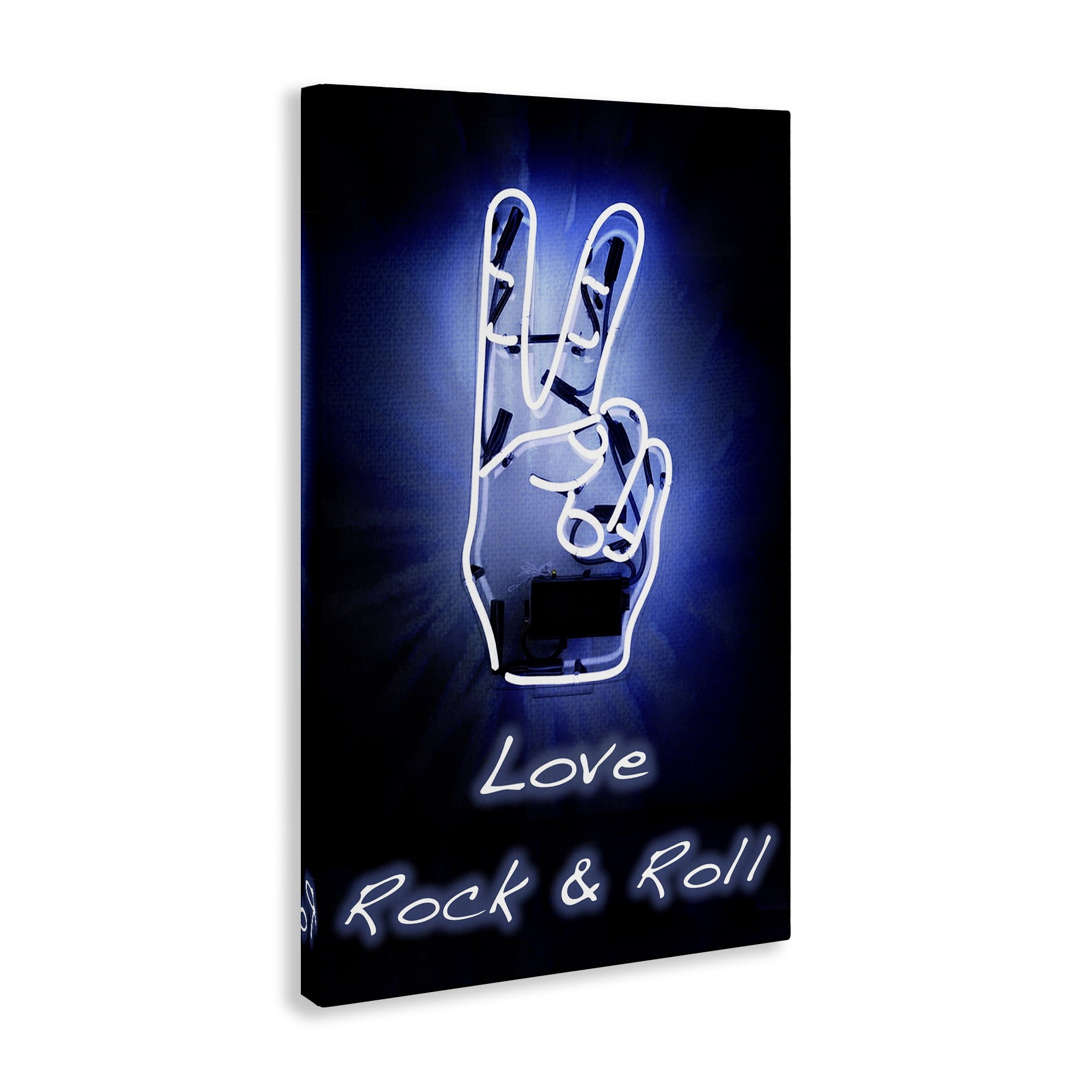 Stupell Industries Love Rock & Roll Neon Text & Numbers Painting Wrapped Canvas Art Print Wall Art, 24 x 36