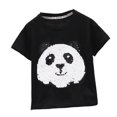 thumbnail image 2 of YMNXA Big Boys Girls T Shirts Short Sleeve Round Neck Cartoon Animal Print Comfortable Breathable Top For Daily Wear Black 2-3 Years, 2 of 9