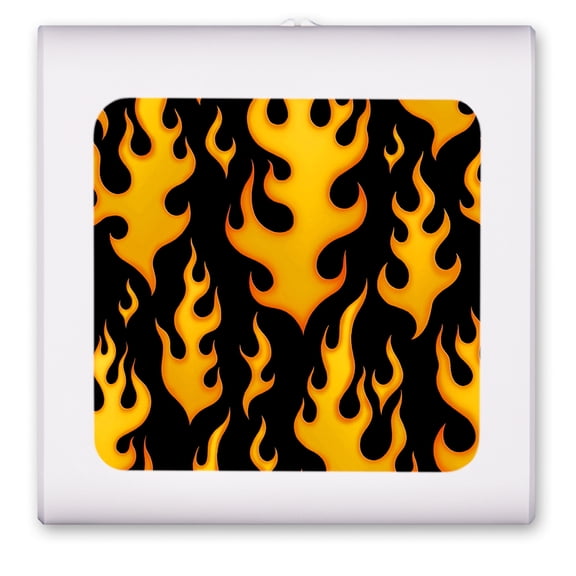 Plug in Dimmable LED Night Light with Dusk to Dawn Auto Sensor, Adjustable Brightness, Warm Light, Auto On/Off Nightlight for Bathroom, Hallway, Nursery, Bedrooms - Black Flames