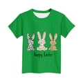 thumbnail image 5 of Girls Easter Shirt Green Bunny Graphic Tee Happy Easter T-Shirt for Kids Soft Stretch Short Sleeve Top Kids to Big Kid 3-12 Years,Size 5-6T, 5 of 5