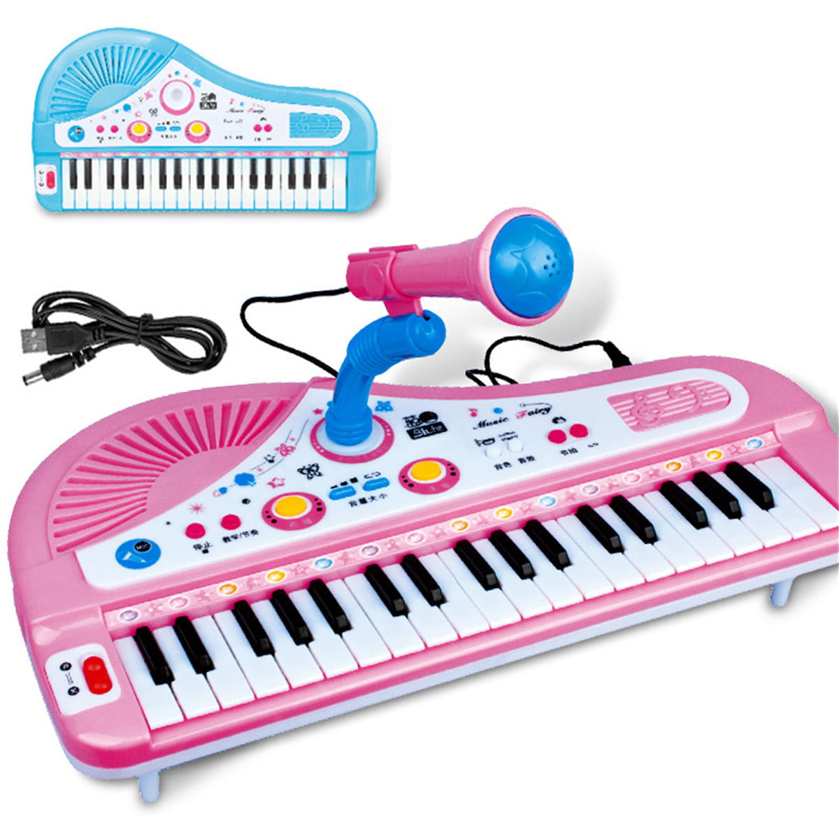 Details about    Electronic 37-Key Toy Piano Keyboard for Kids with Real Working Microphone 