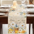 thumbnail image 3 of Table Runners 70 Inches Long Dress Scarves, White Daisy Farmhouse Coffee/Dining/Kitchen Table Decor, Holiday Table Runner, Spring Floral Bees Elegant Pastoral Botanical 13x70 Inch, 3 of 9