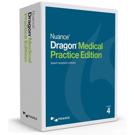 Nuance Dragon Medical Practice Edition 4, with PowerMic II and Maintenance - 1 License Retail Box