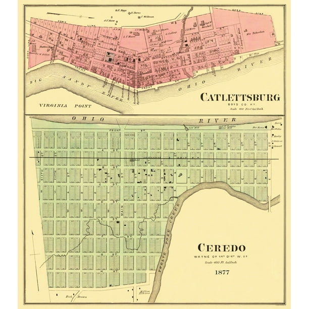 Catlettsburg Ceredo Kentucky West Virginia Hayes 1877 23 X 26 Walmart Com Walmart Com