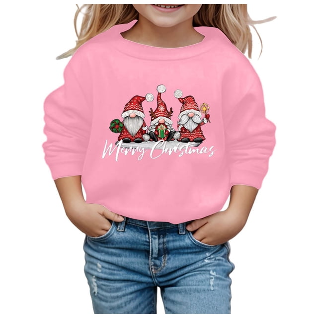 Chandails à Capuchon & Chandails en Molleton pour Filles Mignon Graphique Manches Longues Pulls Doux pour Enfants Haut Confortable Vêtements pour Filles
