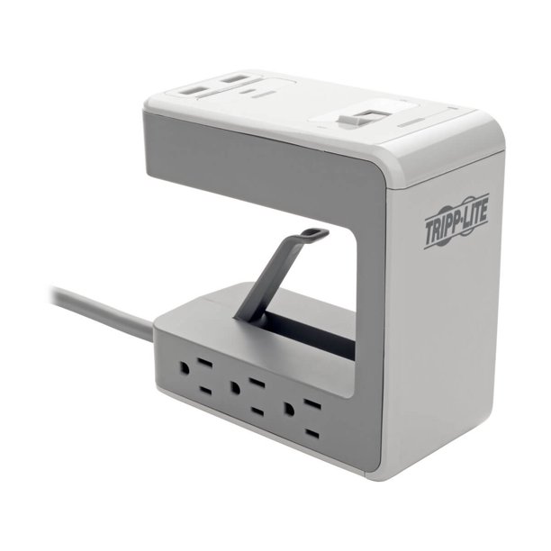 Tripp Lite Surge Protector Desk Clamp 6Outlet 2 USBA; 1 USBC 8ft