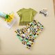 thumbnail image 5 of Ropa Para Bebé (Niño O Niña) Traje Para Niño Pequeño Manga Corta Girasol Vaca Patrón Estampado Pantalones Dos Piezas Verde Odeerbi LM103-11371, 5 of 9