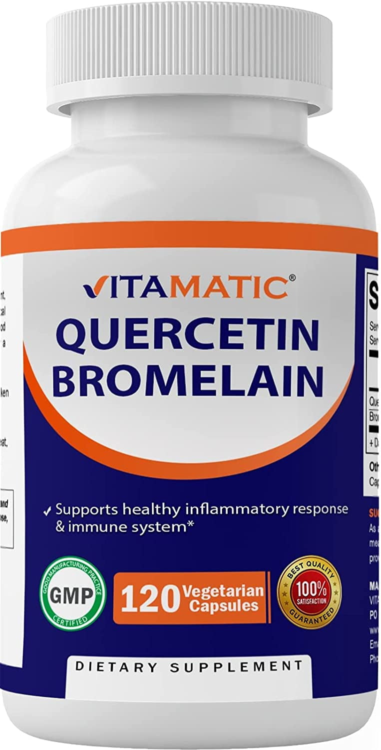 Vitamatic Quercetin with Bromelain 120 Vegetarian Capsules Supports