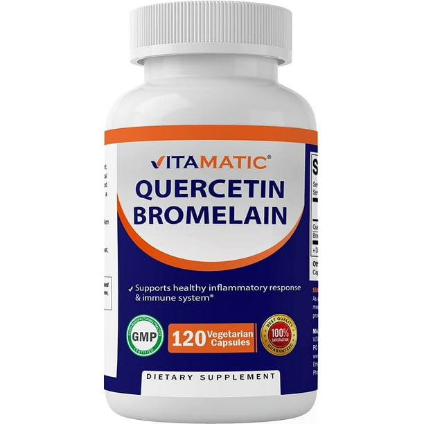 Vitamatic Quercetin with Bromelain 120 Vegetarian Capsules Supports