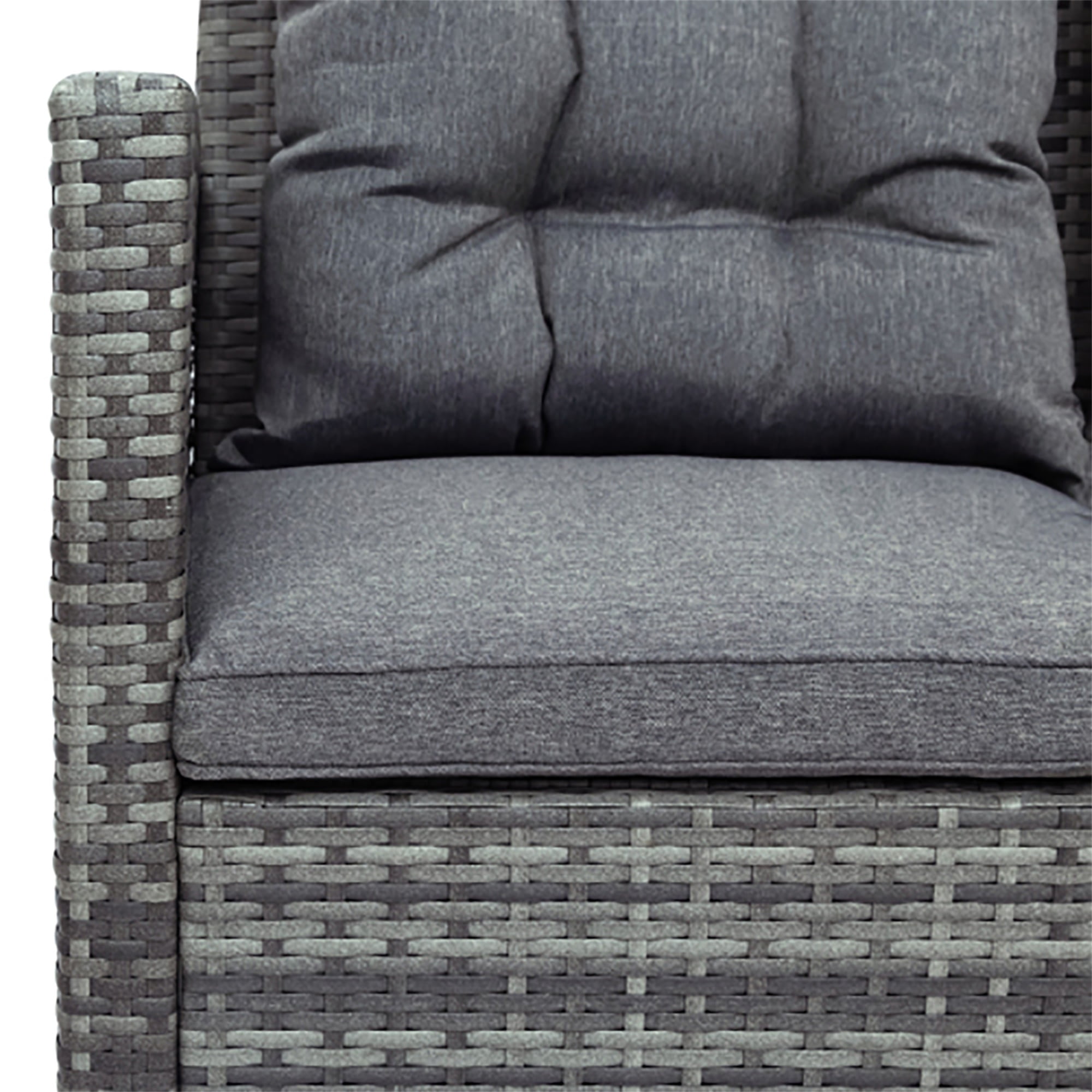 YYAo 7 Seating Outdoor Patio Furniture Sectional Sofa Set, All-Weather Couch with Glass Table, Ottomans for Backyard Porch Poolside with Storage Bench, Gray YYAo 7 Seating Outdoor Patio Furniture Sectional Sofa Set, All-Weather Couch with Glass Table, Ottomans for Backyard Porch Poolside with Storage Bench, Gray