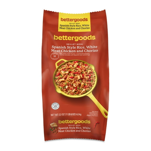 bettergoods Spanish Style Rice, White Meat Chicken and Chorizo Skillet Meal, 22 oz (Frozen)