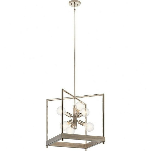 Coastal Modern Farmhouse Six Light Chandelier-Distressed Antique Gray Finish Bailey Street Home 147-Bel-4187472