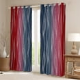 thumbnail image 2 of YST Boys Blue Red Blackout Curtains 52"Wx84"L Abstract Ombre Kids Window Curtains Geometric Striped Curtains & Drapes Silver Wavy Line Window Treatments 2 Panels Bedroom Decor, 2 of 6