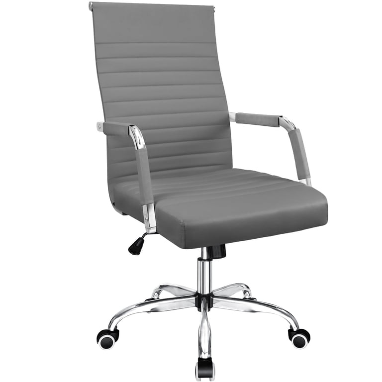 Furmax Ribbed Mid-Back Executive Office Chair, Gray photo 1