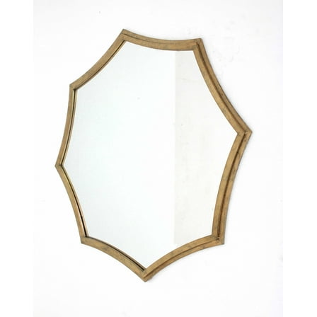 33" x 33" x 1" Gold Curved Hexagon Frame  Cosmetic Mirror