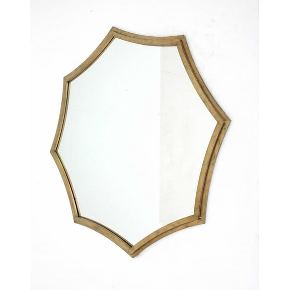 33" x 33" x 1" Gold Curved Hexagon Frame  Cosmetic Mirror