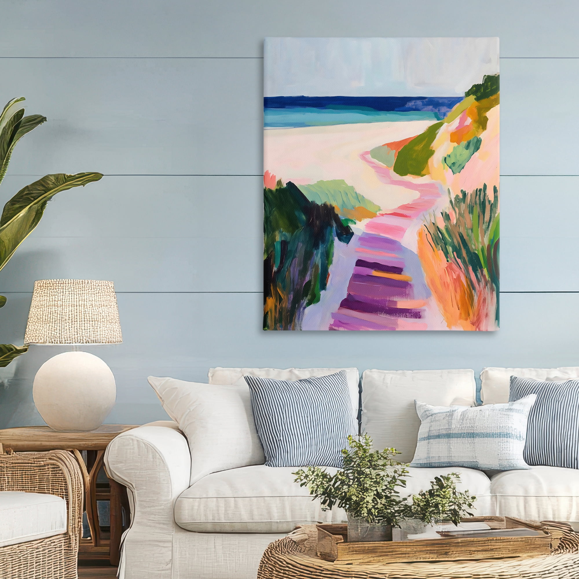 Stupell Industries Pastel Beach Pathway to Shore Canvas Wall Art, design by The Prints Vibe