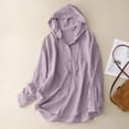 thumbnail image 7 of YUEHUA Women’s Linen-Look Hooded Sun Protection Shirt, Button Down Loose Fit Blouse, Lightweight Breathable Cover-Up for Beach and Casual Wear, 7 of 7
