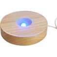 thumbnail image 1 of QPCBEBY Colorful Light Display Base 4 Inch Wooden LED Display Stands Crystal Glass Lighted Base for 3D Crystal Glass Resin Art Display, Cycle Conversion Color (Round), 1 of 7