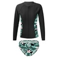 thumbnail image 5 of Haitryli Kids Girls 3Pcs Rash Guard Swimwear Set Long Sleeve Zipper Swimsuit with Swim Leggings Briefs Lily 10, 5 of 7