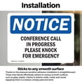 thumbnail image 3 of (2 Pack) Conference Call In Progress Please Knock OSHA Notice Sign, 3 of 7