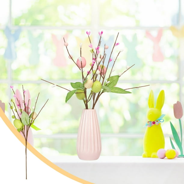Hogar y cocina, Decoración del hogar, 3 huevos de Pascua, decoraciones de bayas, tallos de flores de primavera para huevos de Pascua, ramas de árboles, jarrones para el hogar, decoraciones artificiale