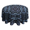 thumbnail image 4 of Blue Abstract Pattern Round Tablecloth 60"x60",Wrinkle Wipeable Table Cloth for Kitchen Dining Room Picnic Patio Party, 4 of 6
