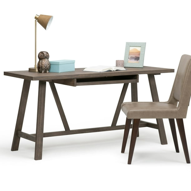Wyndenhall Stewart Solid Wood Modern Industrial 60 Inch Wide