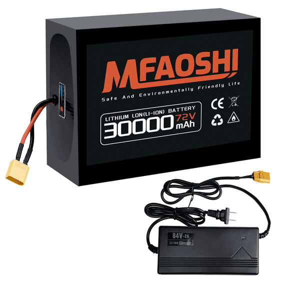 MFAOSHI 72V 30Ah Lithium Battery for Electric Bike Motorcycle Scooter, Powers 0W-3500W Motors, w/ 50A BMS & Anderson Connector